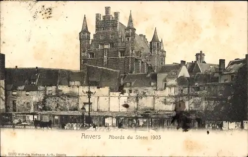 Ak Antwerpen Antwerpen Flandern, Around the Steen 1903