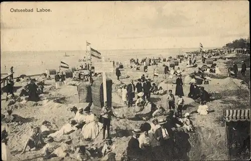 Ak Ostseebad Laboe, Strandleben
