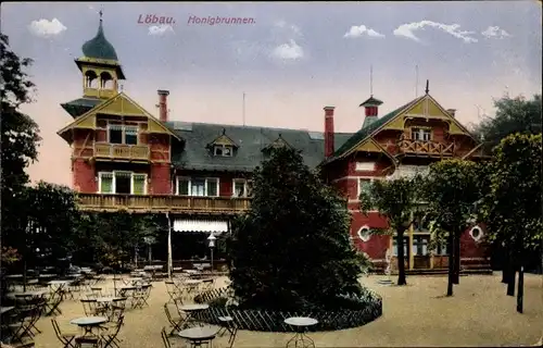 Ak Löbau Sachsen, Terrassengarten im Honigbrunnen