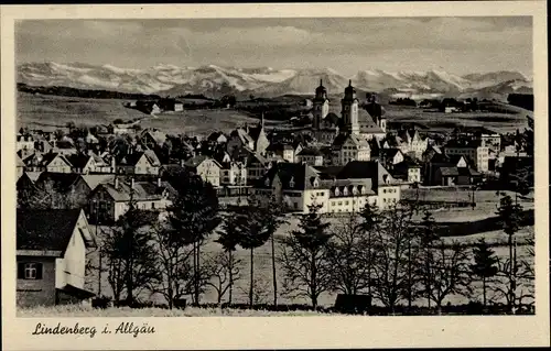 Ak Lindenberg im Allgäu Schwaben, Alpen, Panorama, Kirche