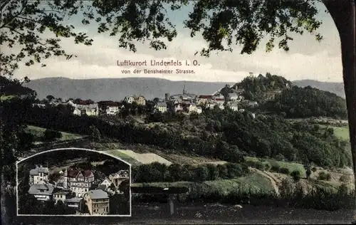 Ak Lindenfels im Odenwald, Ortsansicht von der Bensheimer Straße aus