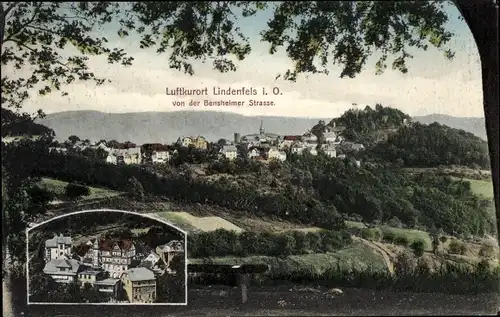 Ak Lindenfels im Odenwald, Ortsansicht von der Bensheimer Straße aus