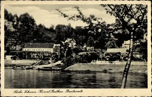 Ak Rathen an der Elbe Sächsische Schweiz, Basteiseite