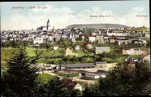 Ak Annaberg Buchholz Erzgebirge, Gesamtansicht, Pöhlberg, Galgenberg
