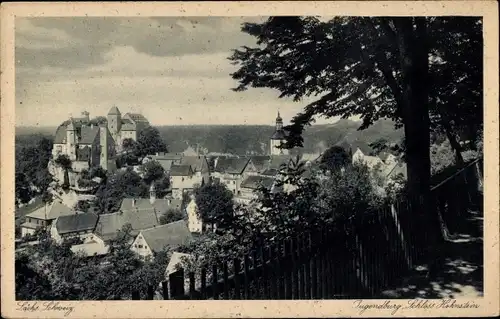 Ak Hohnstein Sächsische Schweiz, Gesamtansicht, Schloss, Jugendburg