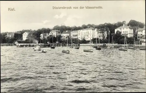 Ak Kiel, Düsternbrook von der Wasserseite, Boote