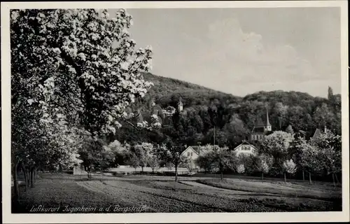 Ak Jugenheim an der Bergstraße Hessen, Teilansicht, Kirche