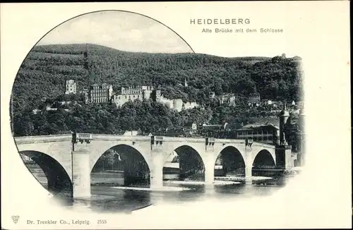Ak Heidelberg am Neckar, Alte Brücke, Schloss