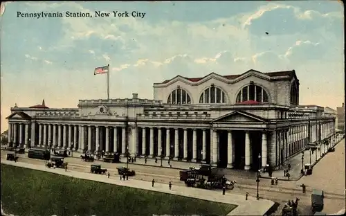 AK New York City, Pennsylvania Station, Bahnhof