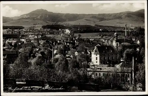 Ak Großschönau in der Oberlausitz Sachsen, Blick vom Hutberg nach der Lausche
