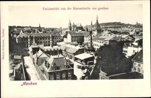 Ak Aachen, Totalansicht von der Marienkirche aus gesehen