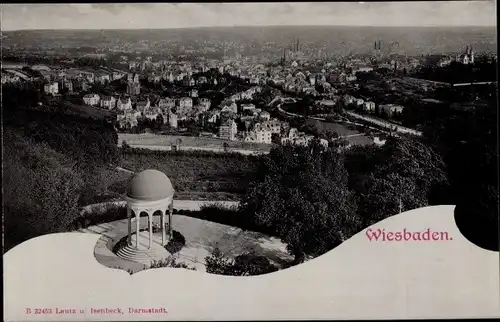 Ak Wiesbaden in Hessen, Blick auf die Stadt, Pavillon