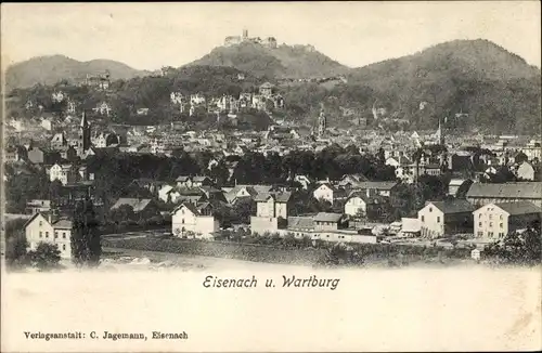 Ak Lutherstadt Eisenach in Thüringen, Panorama, Wartburg