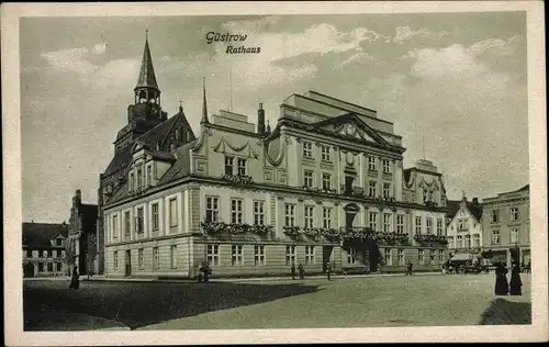 Ak Güstrow in Mecklenburg, Rathaus
