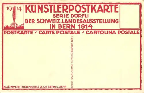 Künstler Ak Kanton Bern, Dorfidyll