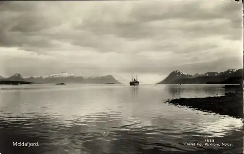 Ak Molde Norwegen, Moldefjord, Dampfer