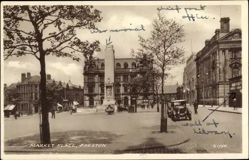 Ak Preston Lancashire England, Marktplatz