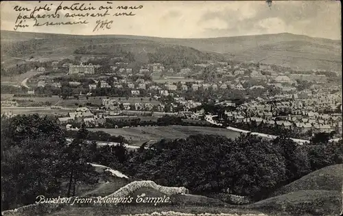 Ak Buxton Derbyshire England, Panorama vom Tempel Salomos