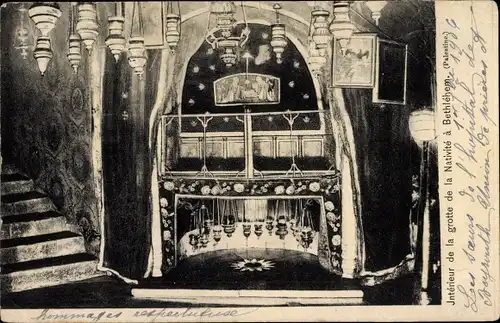 Ak Betlehem Palästina, The Nativity Grotto, Geburtskirche