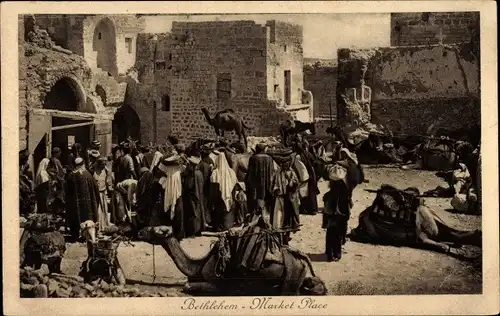 Ak Bethlehem Palästina, Marktplatz