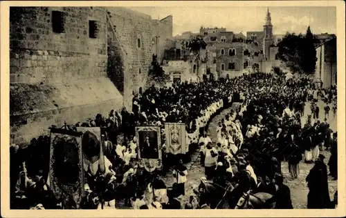 Ak Bethlehem Palästina, Weihnachtsprozession