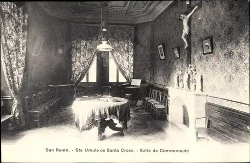 Ak San Remo Ligurien, Ste-Ursule de Santa Croce, Salle de Communaute