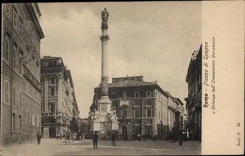Ak Roma Rom Lazio, Piazza di Spagna, Colonna