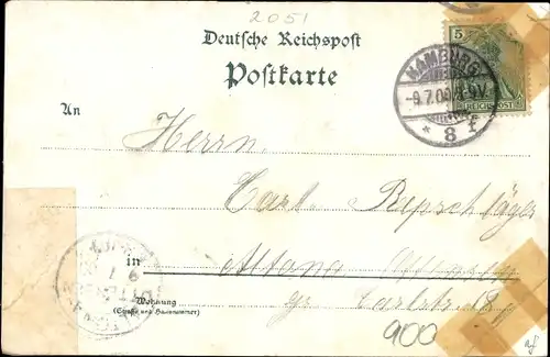 Litho Hamburg Bergedorf Billwerder, Gasthaus St. Annenhof, Garten, Bille