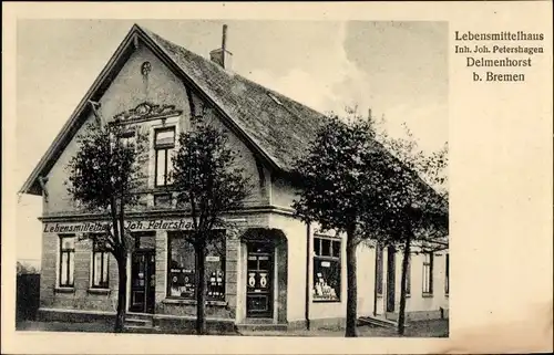 Ak Delmenhorst in Oldenburg, Lebensmittelhaus, Inh. Joh. Petershagen