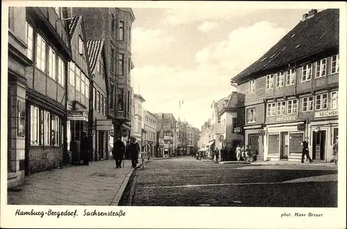 Ak Hamburg Bergedorf, Partie in der Sachsenstrasse, Geschäfte, Drogerie