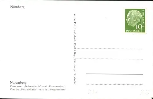 Ak Nürnberg in Mittelfranken, Dutzendteich und Kongressbau