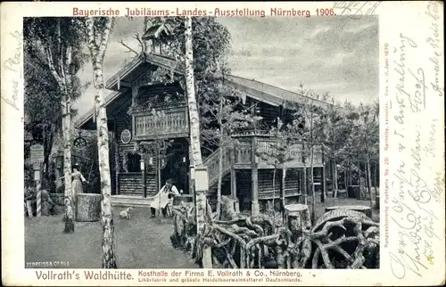 Ak Nürnberg in Mittelfranken, Vollrath's Waldhütte, Bayr. Jubiläums- Landes- Ausstellung 1906