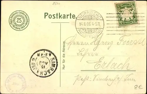 Ak Nürnberg in Mittelfranken, Vollrath's Waldhütte, Bayr. Jubiläums- Landes- Ausstellung 1906