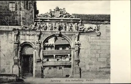 Ak Bamberg, Alte Hofhaltung, Portal