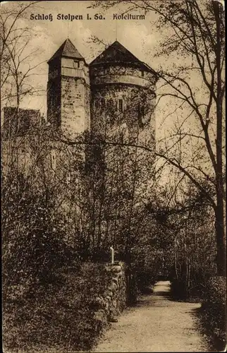 Ak Stolpen in Sachsen, Schloss, Koselturm