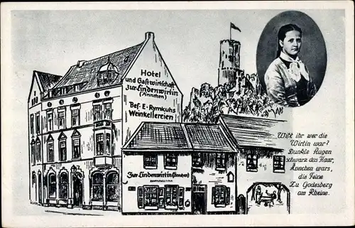 Ak Bad Godesberg Bonn am Rhein, Hotel zur Lindenwirtin, Portrait