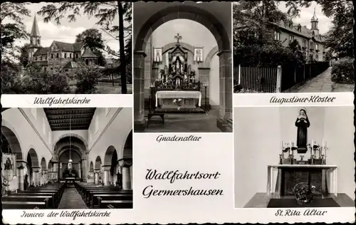 Ak Germershausen Untereichsfeld, Wallfahrtskirche, Augustiner Kloster, Gnadenaltar, St. Rita Altar