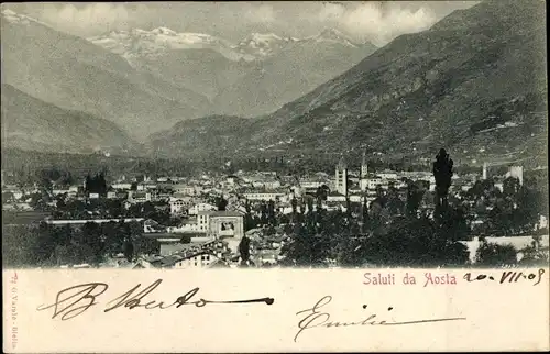 Ak Aosta Aostatal, Gesamtansicht