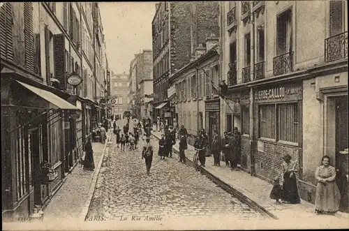 Ak Paris VII, La Rue Amélie