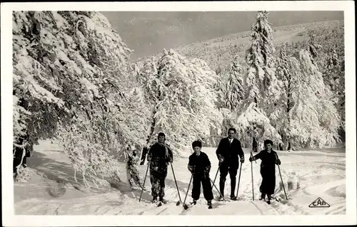 Ak Die Vogesen im Winter, die Freuden des Skifahrens