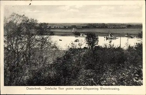 Ak Oosterbeek Renkum Gelderland, Drielsche Veer gezien vanaf Uitspanning Westerbouwing