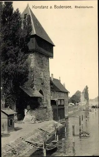 Ak Konstanz am Bodensee, Rheintorturm