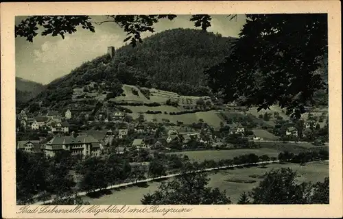 Ak Bad Liebenzell im Schwarzwald, Burgruine, Ortsansicht