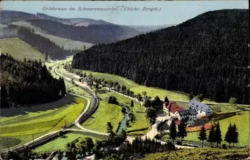 Ak Erlabrunn Breitenbrunn im Erzgebirge, Schwarzwassertal