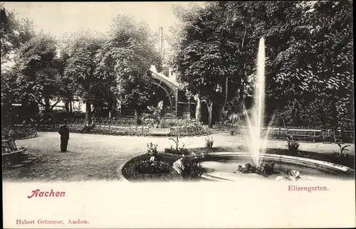 Ak Aachen, Elisengarten, Fontäne