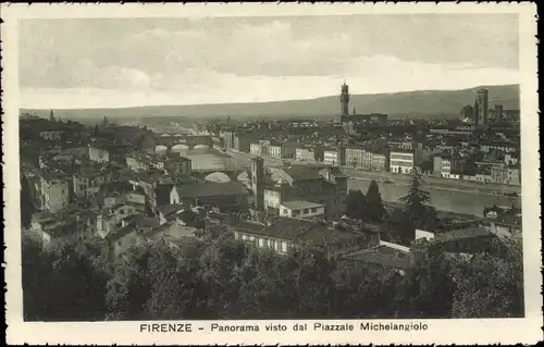 Ak Firenze Florenz Toscana, Panorama visto dal Piazzale Michelangelo