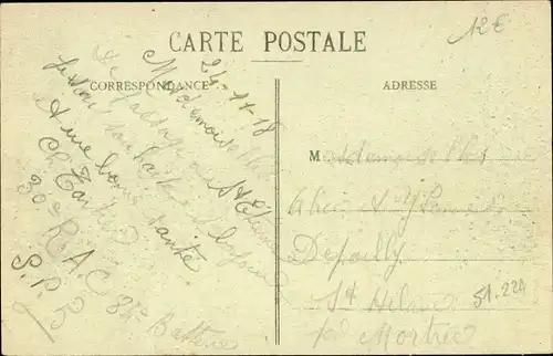 Ak Saint Étienne au Temple Marne, apres le passage des Allemands en 1914