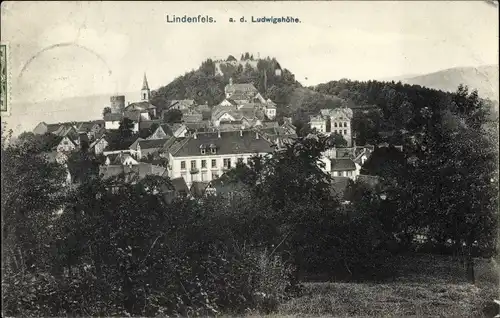 Ak Lindenfels im Odenwald, Ludwigshöhe, Ortsansicht