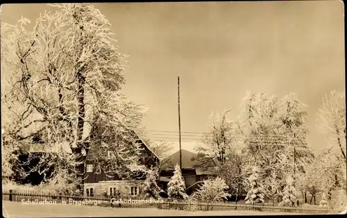 Ak Schellerhau Altenberg im Erzgebirge, Gehörlosenschule, Winter