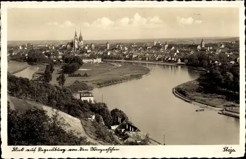 Ak Regensburg an der Donau Oberpfalz, Blick auf den Ort von den Wingerhöhen